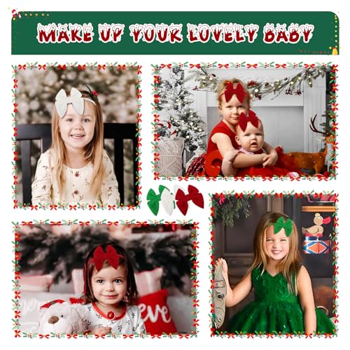 Christmas Baby Girl Bow Headbands 3 Pcs Set