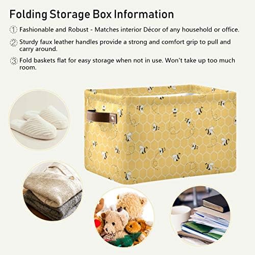 AUUXVA Collapsible Storage Basket Cube Yellow