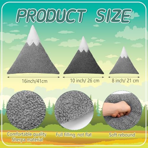 Shellwei 3 Pcs Mountain Shaped Sherpa Pillows