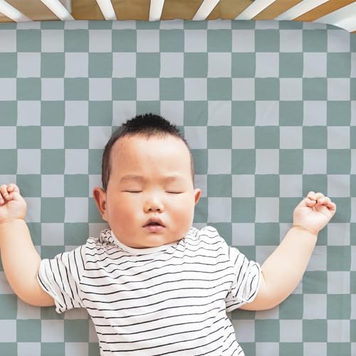 The Peanutshell 4-Pack Checked Crib Sheets - Soft Organic Cotton