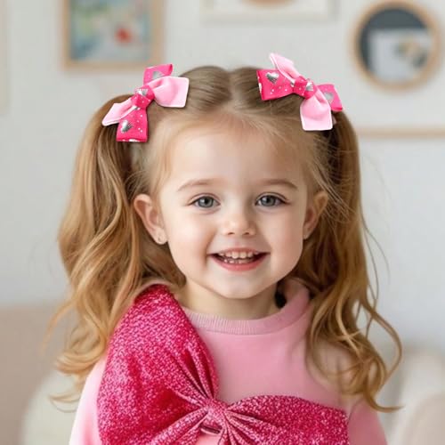 YanJie Cute Valentine Hair Clips Red Pink Bowknot Barrettes for Girls Toddler