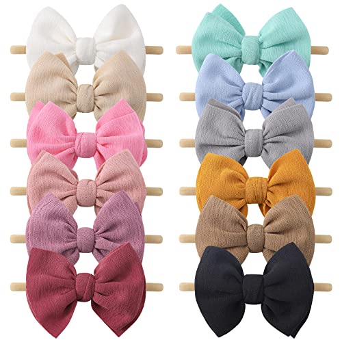 yoyokid 12 PCS Hairband with Baby Girl Bows