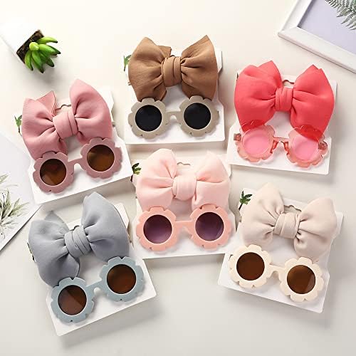 Surakey Kids Flower Sunglasses and Hairband Set