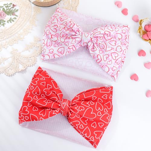 YanJie Valentines Tied Bow Hairband for Baby Girls
