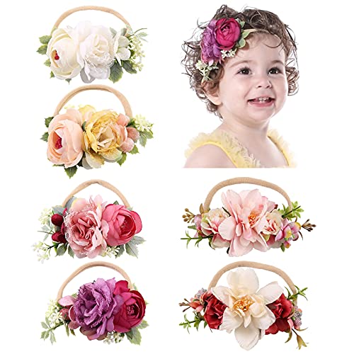 Cinaci 6 Pack Delicate Rose Flower Headbands
