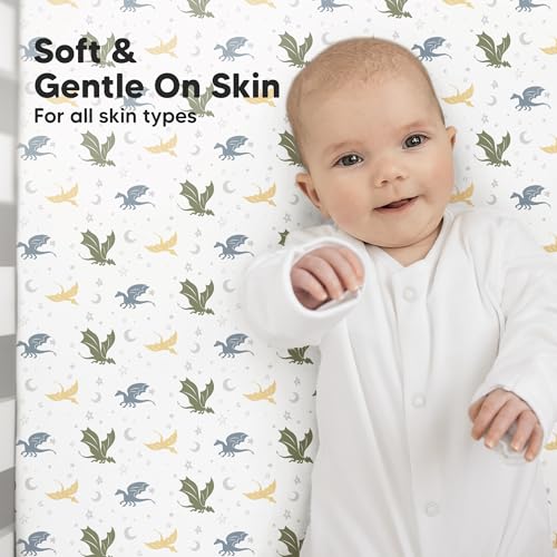 KeaBabies 2-Pack Bamboo Crib Sheets - Soft Breathable 1
