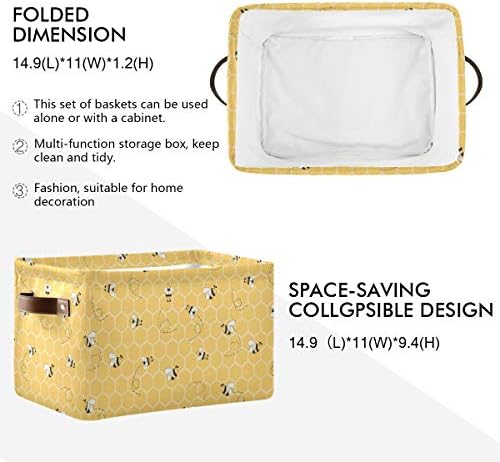 AUUXVA Collapsible Storage Basket Cube Yellow