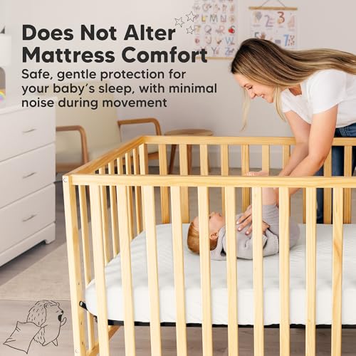 KeaBabies Waterproof Crib Mattress Protector Cover - 2-Pack Quiet Baby Sheet