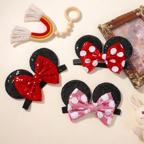 Choicbaby 3PCS Mouse Ears Bow Headbands for Baby Toddler