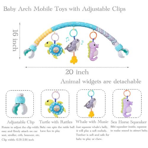 ORZIZRO Baby Stroller Arch Toys with Musical Whale
