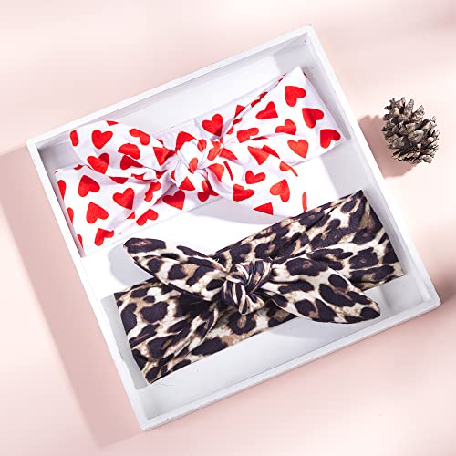Cinaci 12 Pack Parent-Child Floral Print Rabbit Ear Bow Headbands