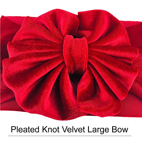 Lawie 8 Pack Soft Velvet Bow Headbands for Baby Girls
