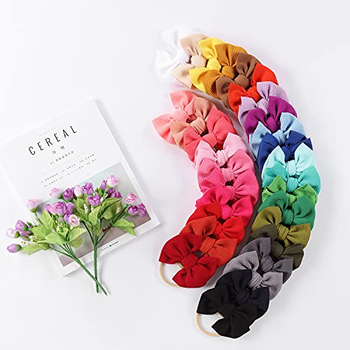 Cinaci 30 Pack Stretchy Headbands with Big Bow for Baby Girls