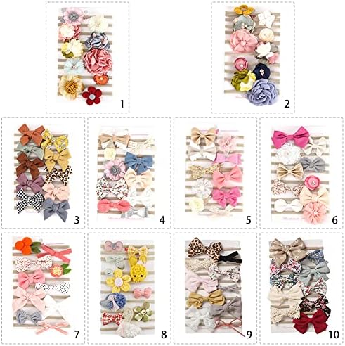 Surakey Baby Girl Headbands 12 Pack Floral Lace Hair Accessories