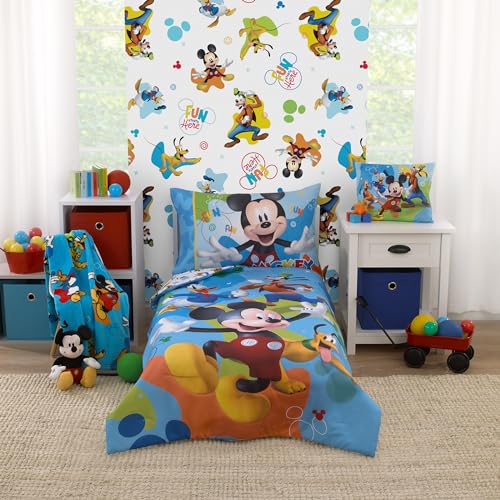 NoJo Disney Mickey Mouse Toddler Bed Set 4 Piece