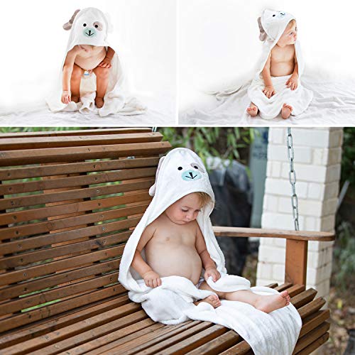 Premium Bamboo Baby Towel with Hood - White