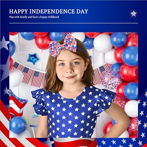 YanJie 4th of July Baby Headband Red Blue White Patriotic Hair Accessory