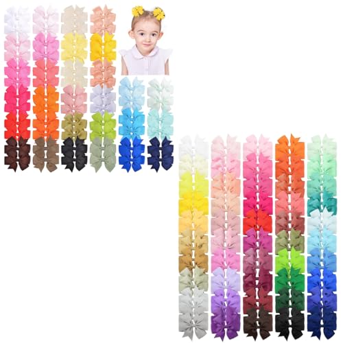 100Pcs 3 Inch Hair Bows for Girls 60Pcs Mini Baby Hair Bows