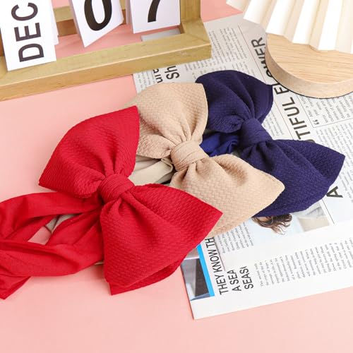 Lanmerry Hairband 5 Pack - Navy Bow Elastics for Baby Girls