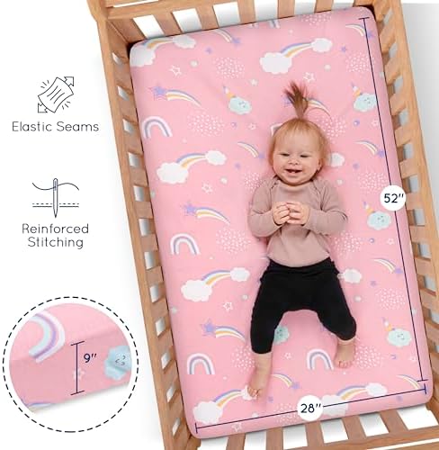 GROW WILD Unicorns Rainbows Crib Sheets 3 Pack