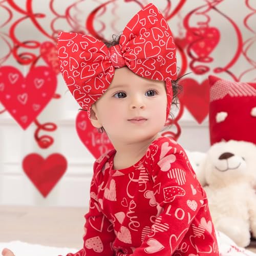 YanJie Valentines Tied Bow Hairband for Baby Girls
