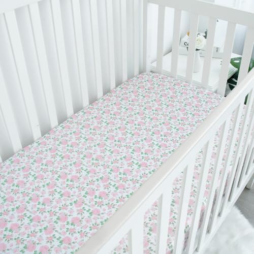 2 Pack Stretchy Crib Sheets for Standard and Toddler Mattress