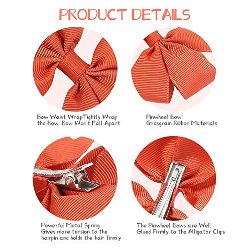 100Pcs 3 Inch Hair Bows for Girls with Alligator Clips