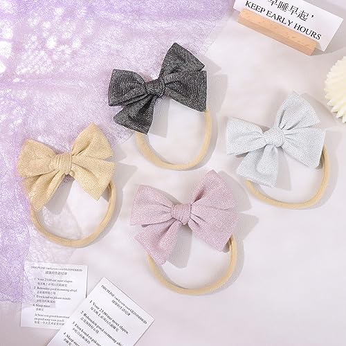 35 Baby Bows Elastic Headbands 4 Pcs
