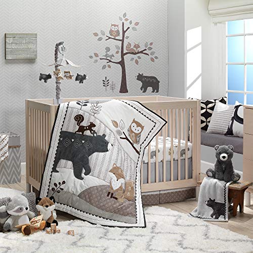 Lambs Ivy Woodland Forest Animal Crib Bedding Set - Gray