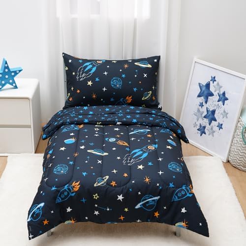 Davids Kids 4 Piece Toddler Bedding Set - Space Themed