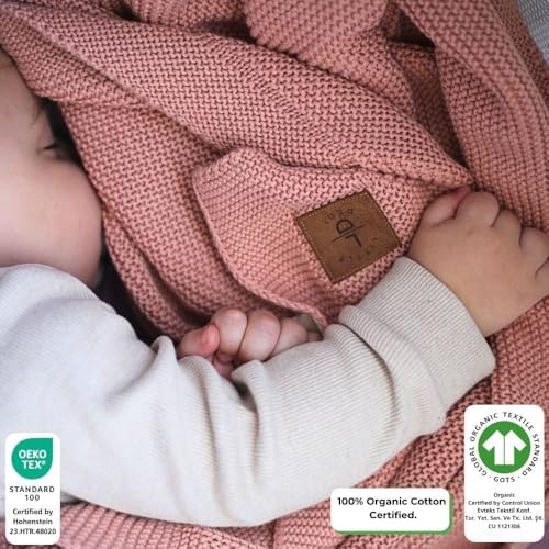 Little Dedi 100 Organic Cotton Baby Blanket - 30x40 Pink