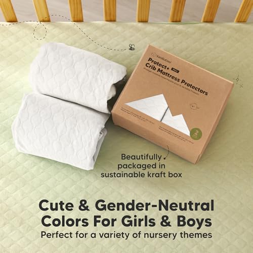 KeaBabies Waterproof Crib Mattress Protector Cover - 2-Pack Quiet Baby Sheet