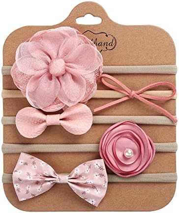 Surakey 5 Pieces Baby Girls Headbands with Bows