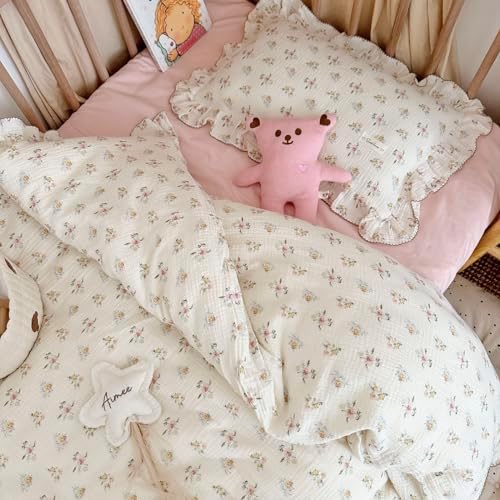 BuLuTu 4 Layer Muslin Kids Pillowcase with Azalea Flowers Pattern