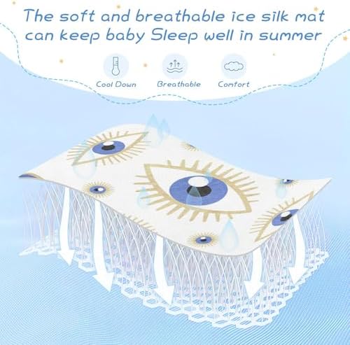Bohemian Eyes Cooling Baby Mattress Pad 28x52 Waterproof Washable