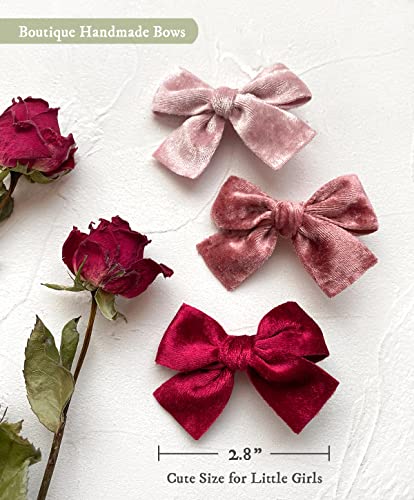 Baby Girls Velvet Hair Bow Clips 10pcs