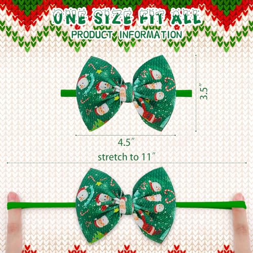 YanJie Christmas Baby Bows Red Green Headbands for Newborn Girls