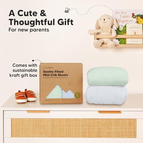 KeaBabies 2-Pack Mini Crib Sheets Fitted 38x26