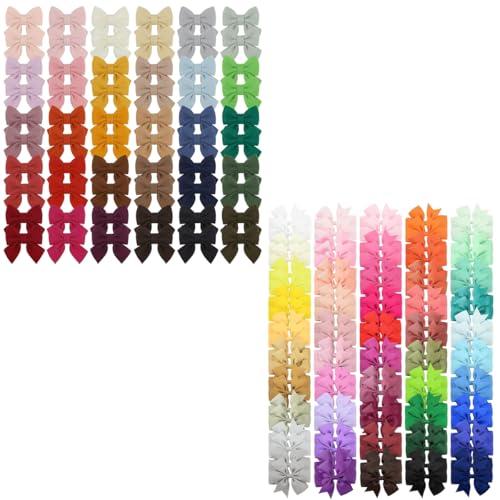 100Pcs 3 Inch Hair Bows for Girls with Alligator Clips