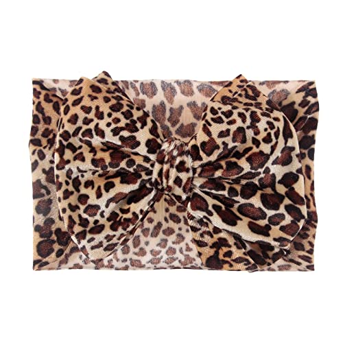 Nishine 5PCS Baby Girls Leopard Hair Turban Head Wraps