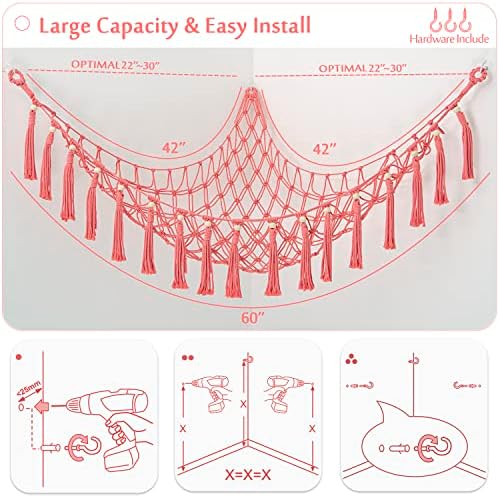 YKBU Large Corner Stuffed Animal Hammock Organizer