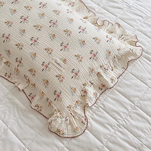 BuLuTu 4 Layer Muslin Kids Pillowcase with Azalea Flowers Pattern