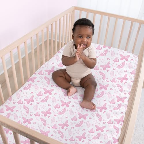 The Peanutshell 4-Pack Butterfly Crib Sheets for Baby Girls