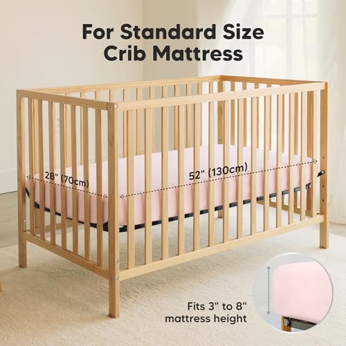 KeaBabies 2-Pack Waterproof Crib Sheets - Mist Rose