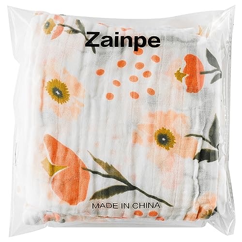 Zainpe 4Pcs Muslin Baby Hood Towel Set with Flowers 1