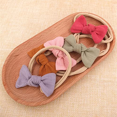 Linen Mini Bow Headband for Baby Toddler Newborn