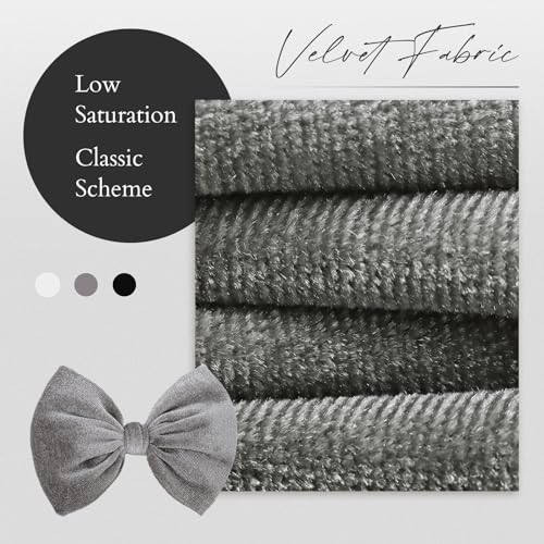 YanJie Velvet Baby Bows Stretchy Headbands - 45 Black Velvet 3 Count