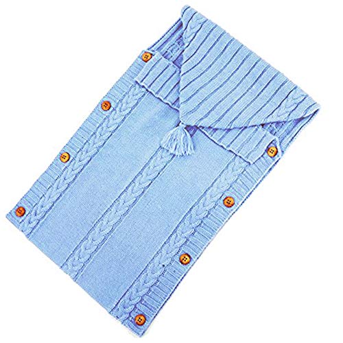 XMWEALTHY Baby Swaddle Blanket 0-6 Months Light Blue