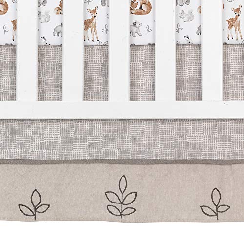Lambs Ivy Painted Forest Crib Bedding Set - Gray Beige White 1