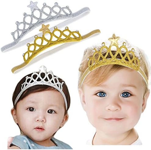DANMY Baby Girl Elastic Headband with Glitter and Rhinestone 1